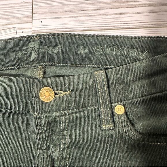 7 FOR ALL MANKIND‎ DARK FOREST GREEN CORDUROY SKINNY PANTS 30 - Picture 6 of 14